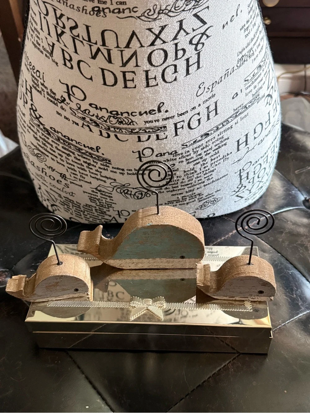 Rustic Whale 🐳 Picture Wooden Holder Trio in Beige & Blue